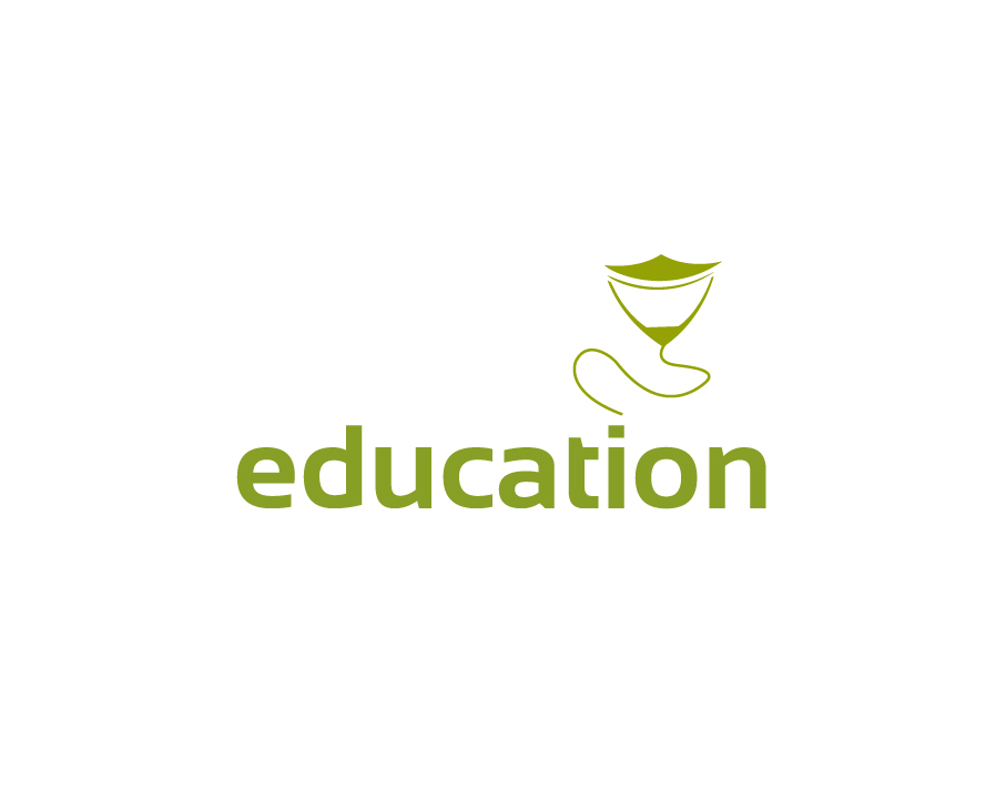Education Logo – Graduation Cap Kite in Green